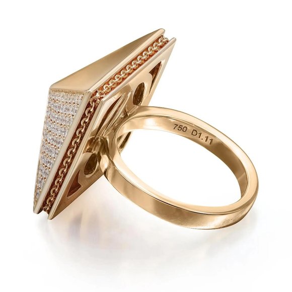 Messika 1.11Cttw Spiky Diamond Cocktail Ring 18K Rose Gold Size 53 US 6.5 - Picture 4 of 6